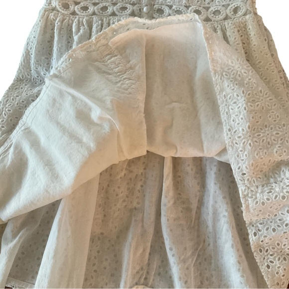 Aqua Eyelet Little White Dress - Picture 7 of 9